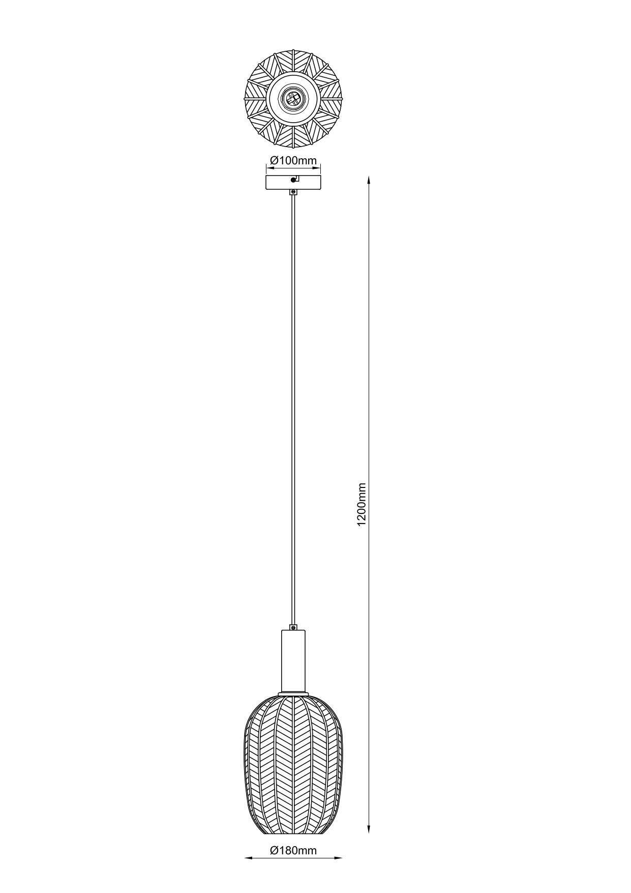 HÄNGLAMPA EMO - bärnstensfärgad/svart, Modern, metall/glas (18/120cm) - Mömax