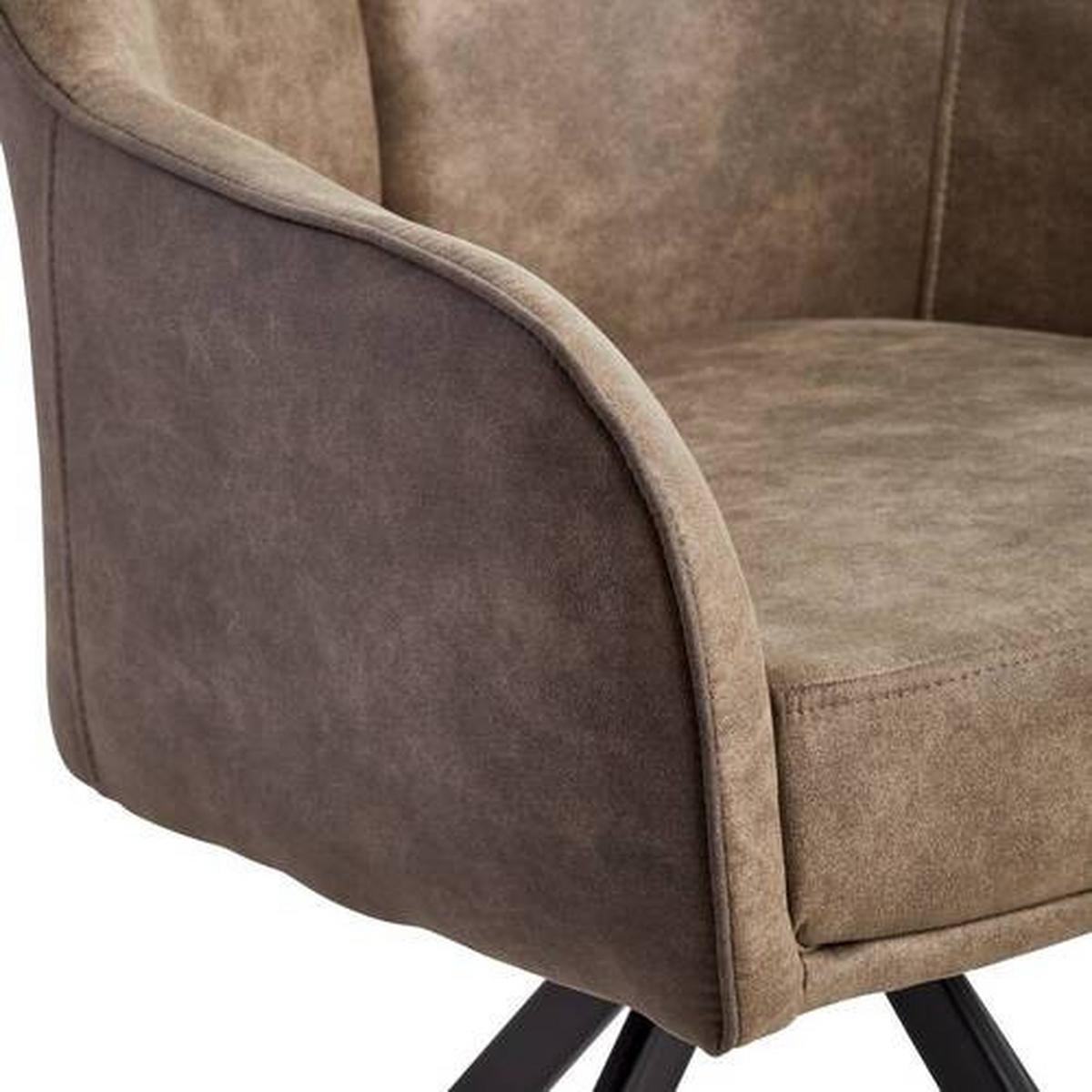 KRZESŁO Z PODŁOKIETNIKAMI ZWEI - czarny/brązowy, Modern, metal/drewno (62/83/62cm) - Livetastic