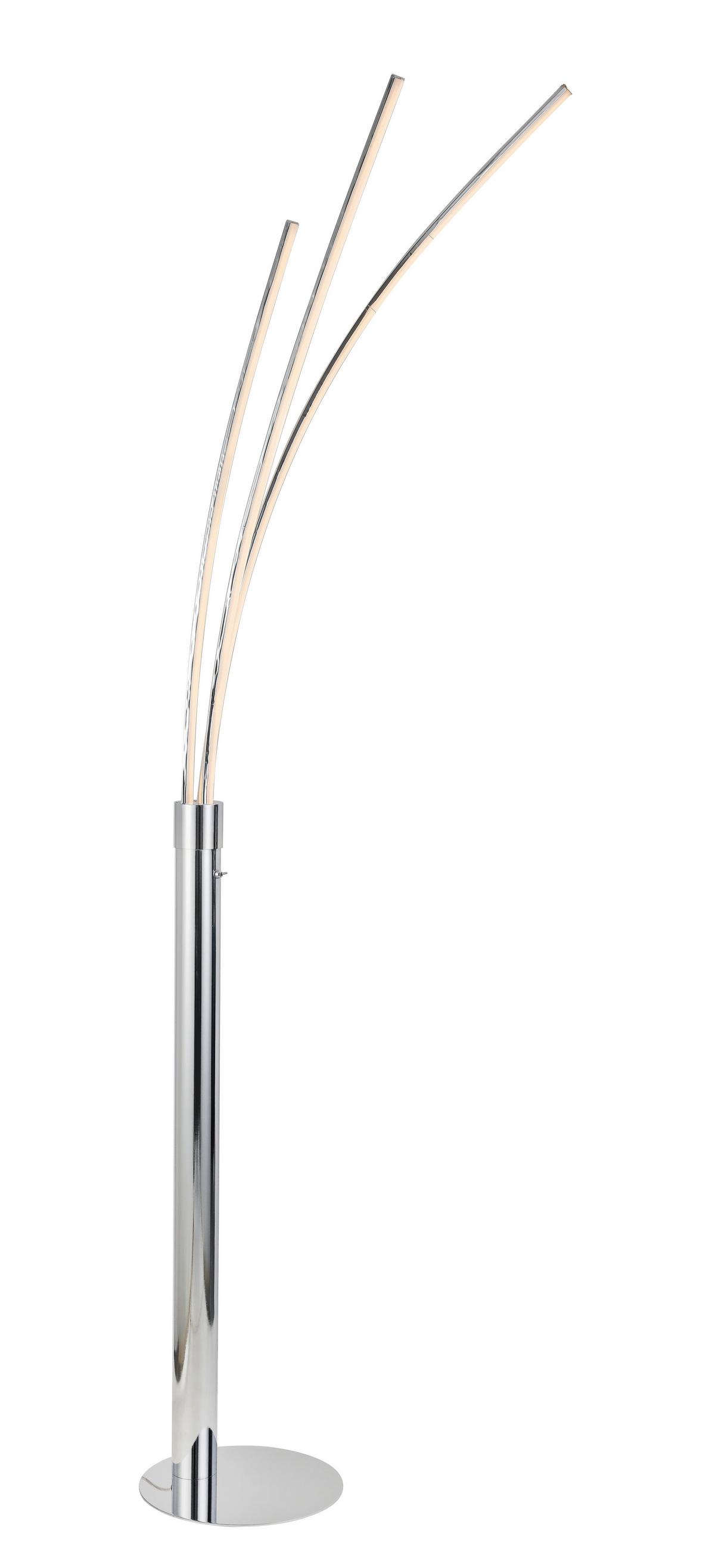 Led Állólámpa Remmer - króm, Modern, műanyag/fém (28/210cm) - Modern Living