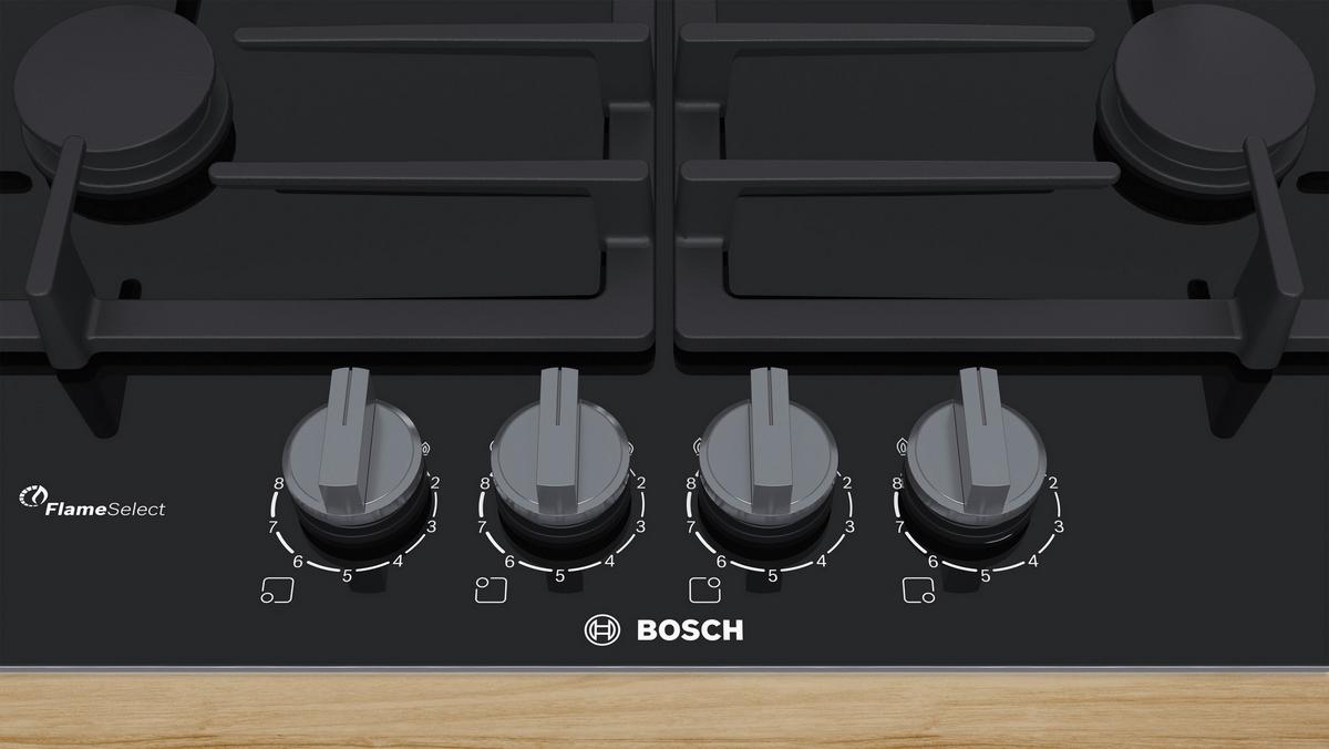 Gaskochfeld PRP6A6B70D Schwarz - Schwarz, KONVENTIONELL (60,6/4,5/52,7cm) - Bosch