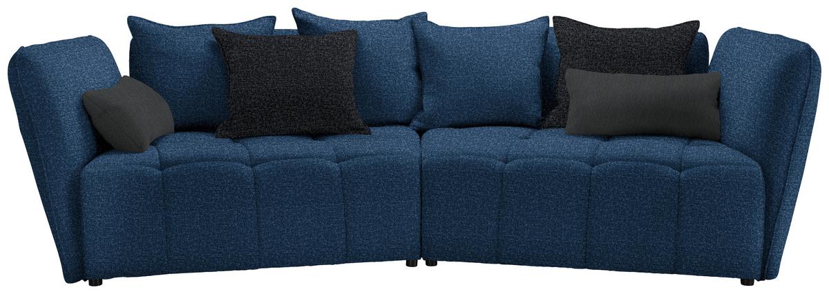 Boxspringsofa Sofi Dunkelblau - Dunkelgrau/Schwarz, MODERN, Textil (294/93/152cm) - Premium Living