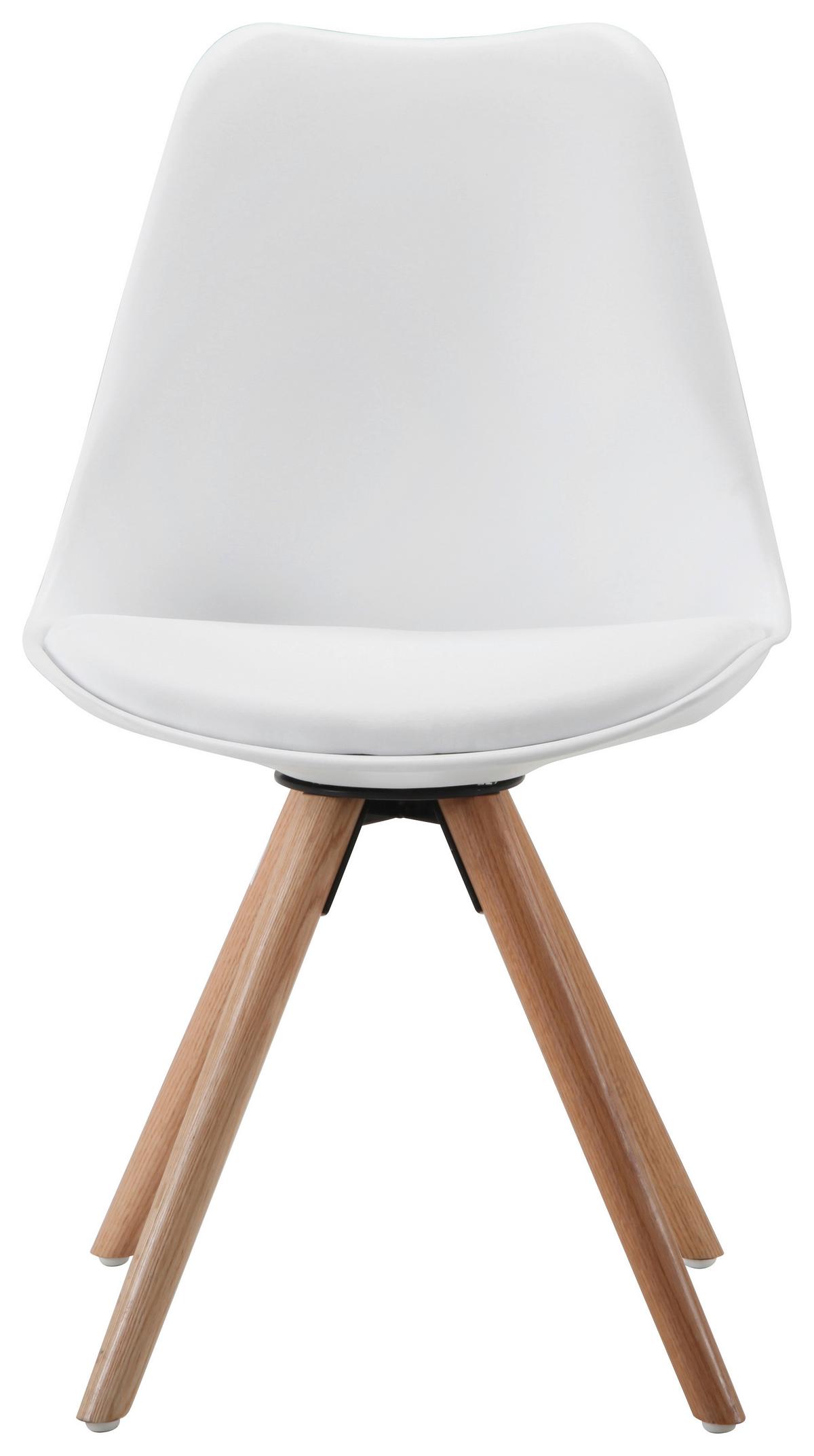 Stuhl in Weiss - Weiss/Eichefarben, Modern, Holz/Kunststoff (48/81/57cm) - Mömax