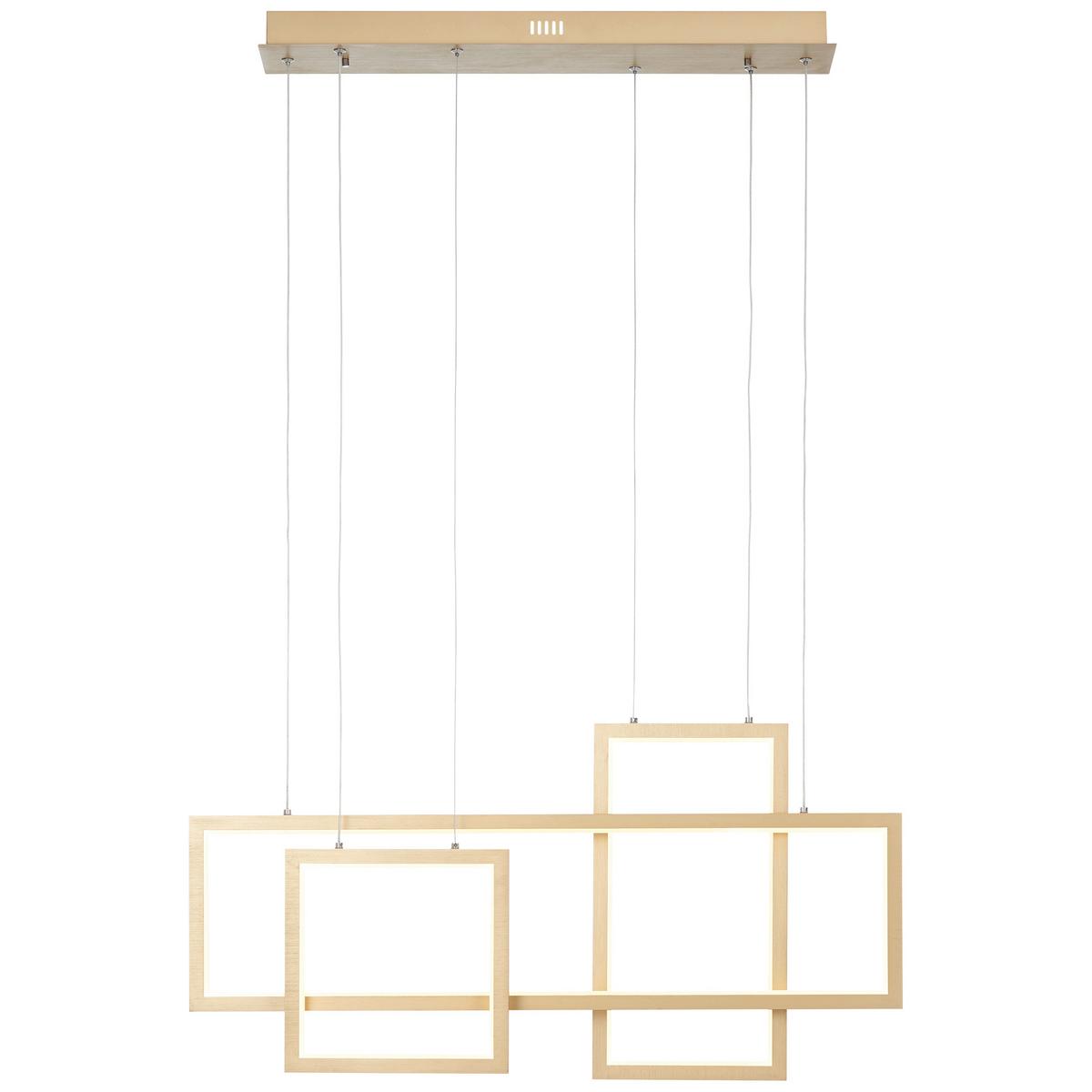 LAMPA WISZĄCA LED G99196/54 GWYN - kolor aluminiowy/kolor złoty, Design, tworzywo sztuczne/metal (124/80/13cm)