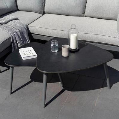 Gartenbeistelltisch July 1 Dunkelgrau - Dunkelgrau, MODERN, Karton/Metall (60/58/36cm)