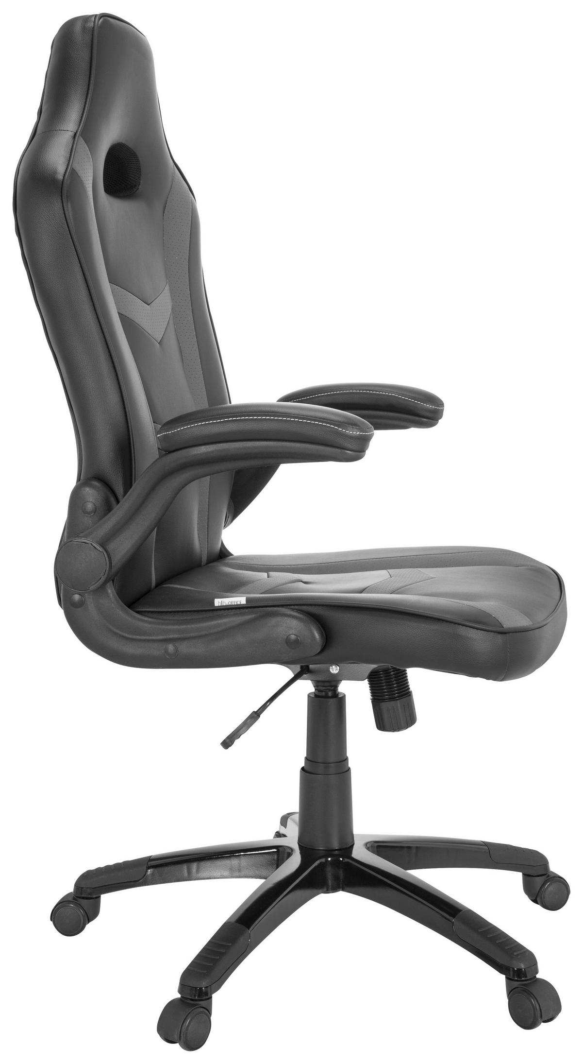 Gaming Stol Game Sport B, Črna - siva/črna, Moderno, umetna masa/tekstil (65/121/66cm) - MID.YOU