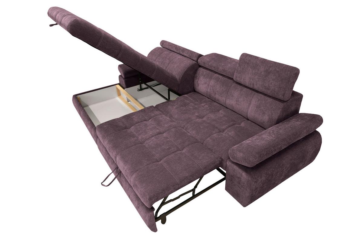 Kutna Garnitura Vegas - boje kupine/crna, Design, drvo/tekstil (173/294cm) - Modern Living