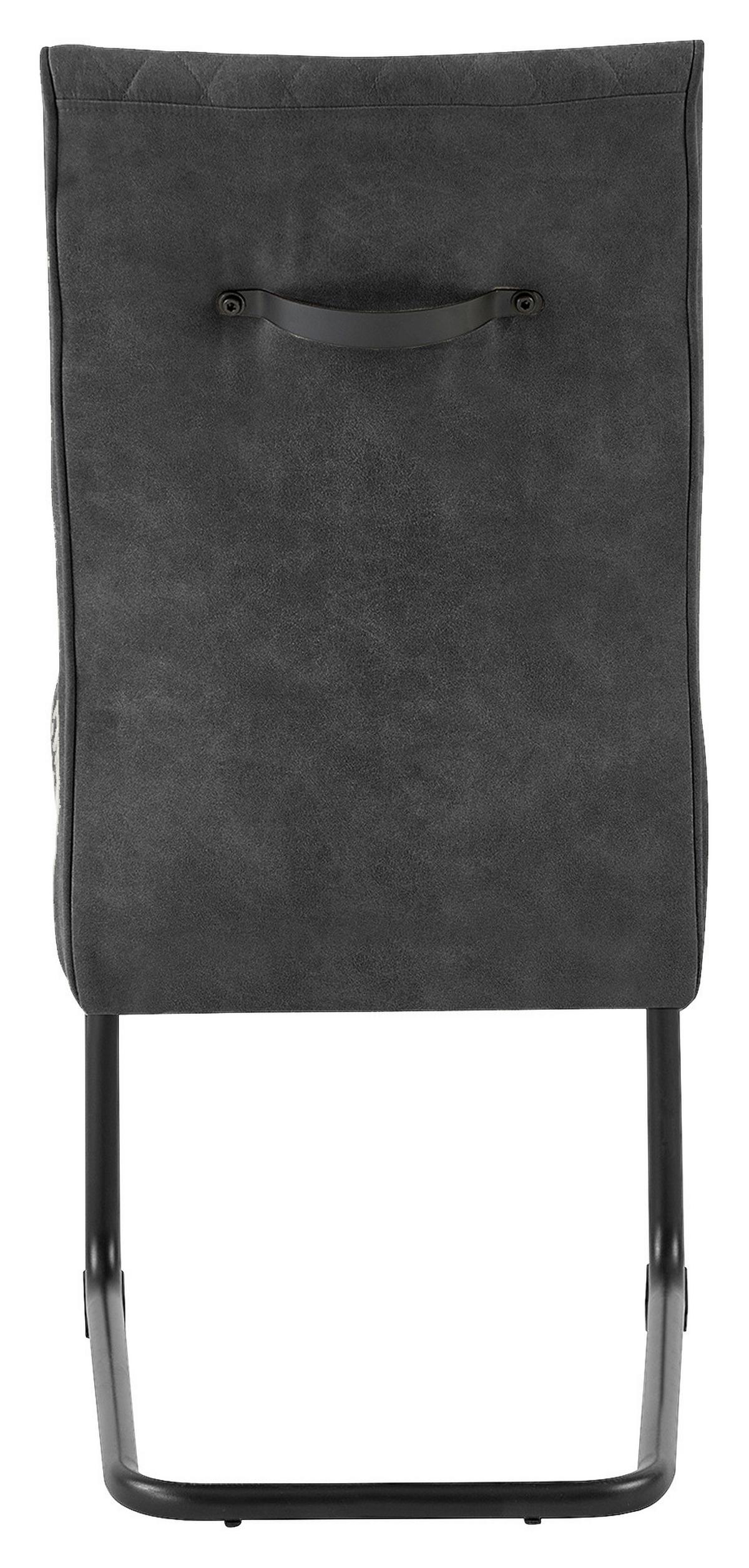 Schwingstuhl-Set Maria-XXL 2er-Set Anthrazit - Anthrazit/Schwarz, MODERN, Textil/Metall (45/95/60cm) - MID.YOU