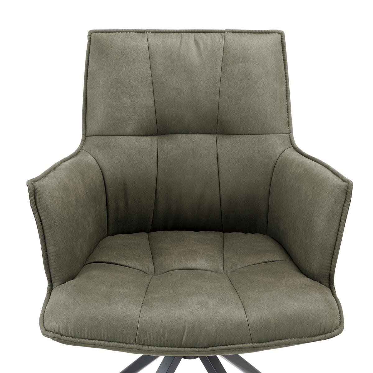 KRZESŁO Z PODŁOKIETNIKAMI OSAKA - czarny/oliwkowa zieleń, Design, metal/tkanina (59/89,5/63cm) - Novel