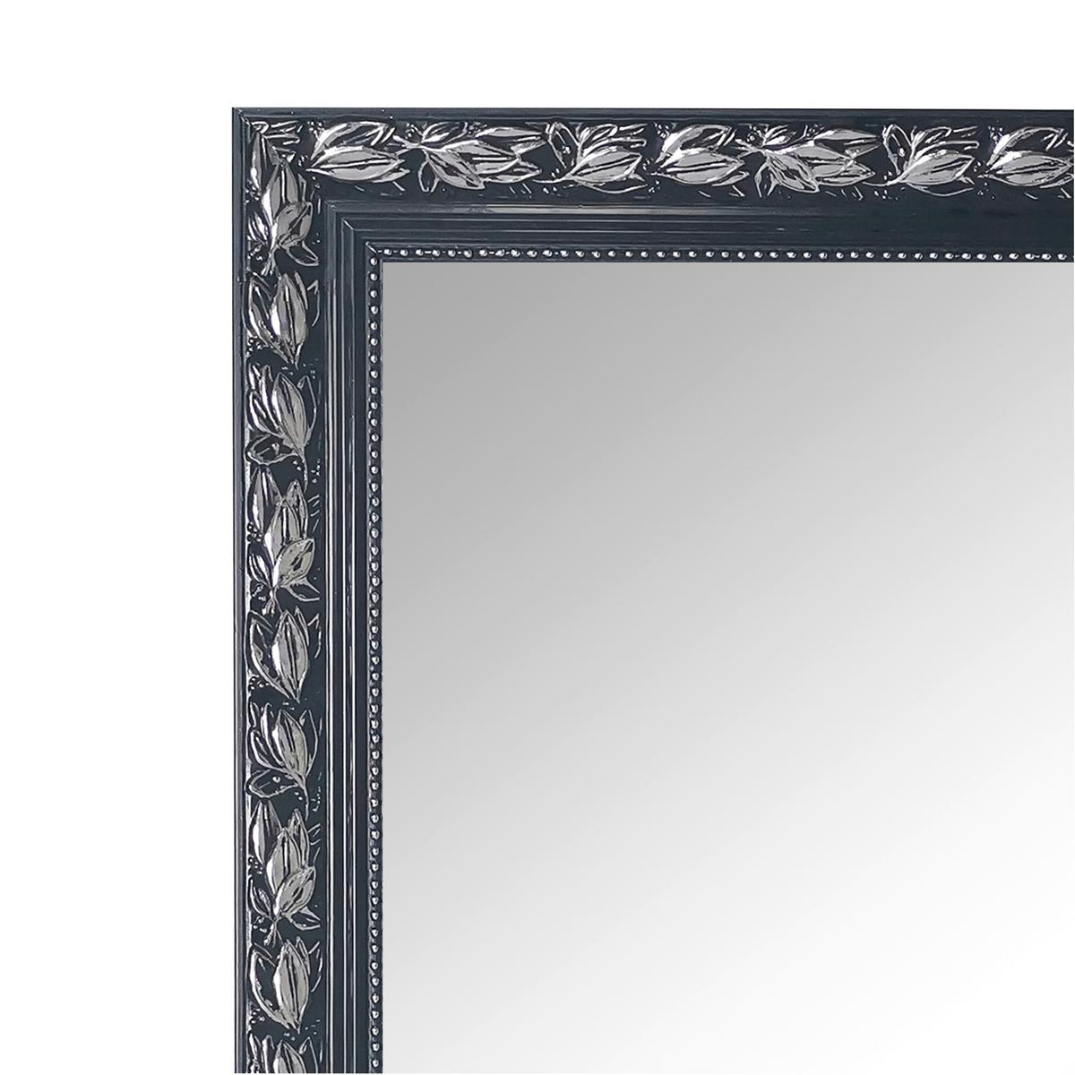 Stensko Ogledalo Sonja - srebrne barve/črna, Moderno, steklo/les (100/200cm) - Premium Living