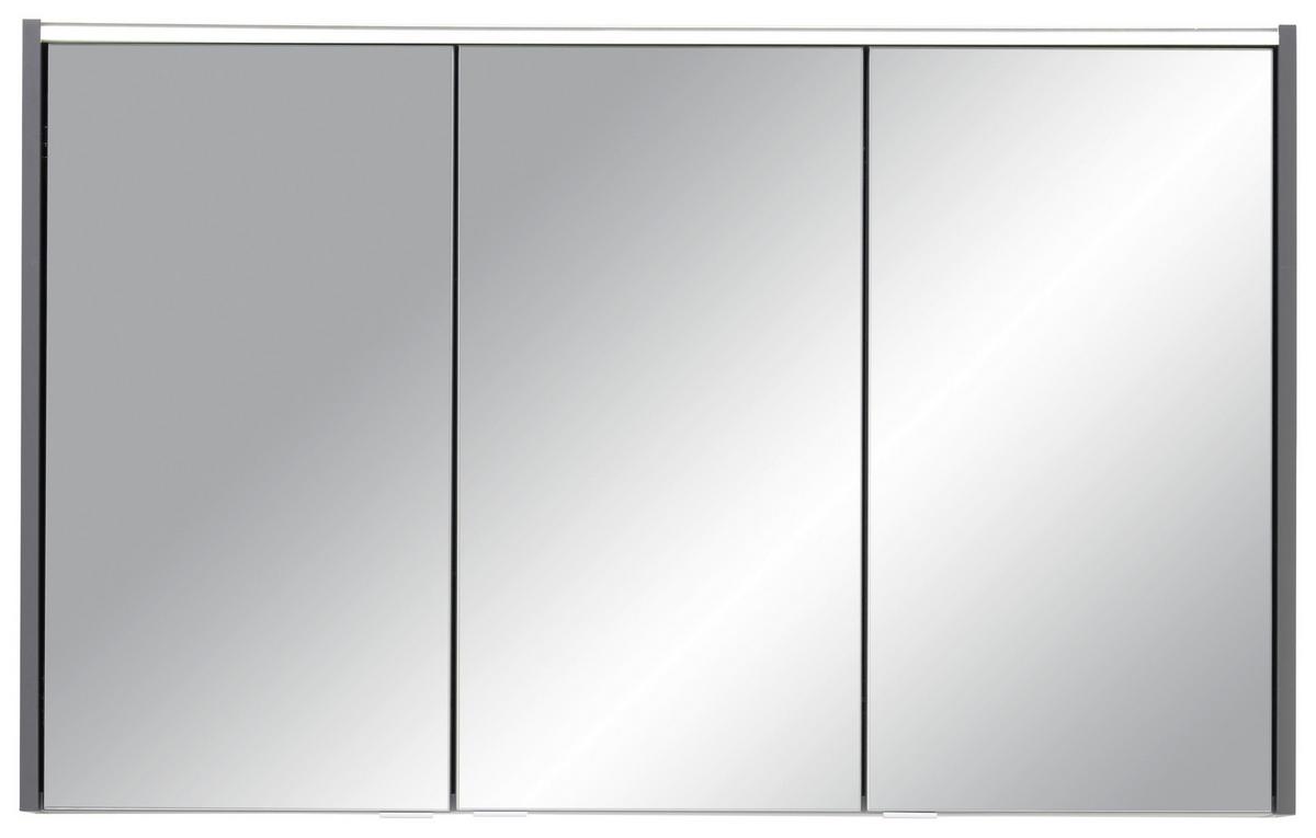 SZAFKA Z LUSTREM LARA - antracytowy/kolor aluminiowy, Modern, materiał drewnopochodny/metal (110/68,3/15cm) - Voleo