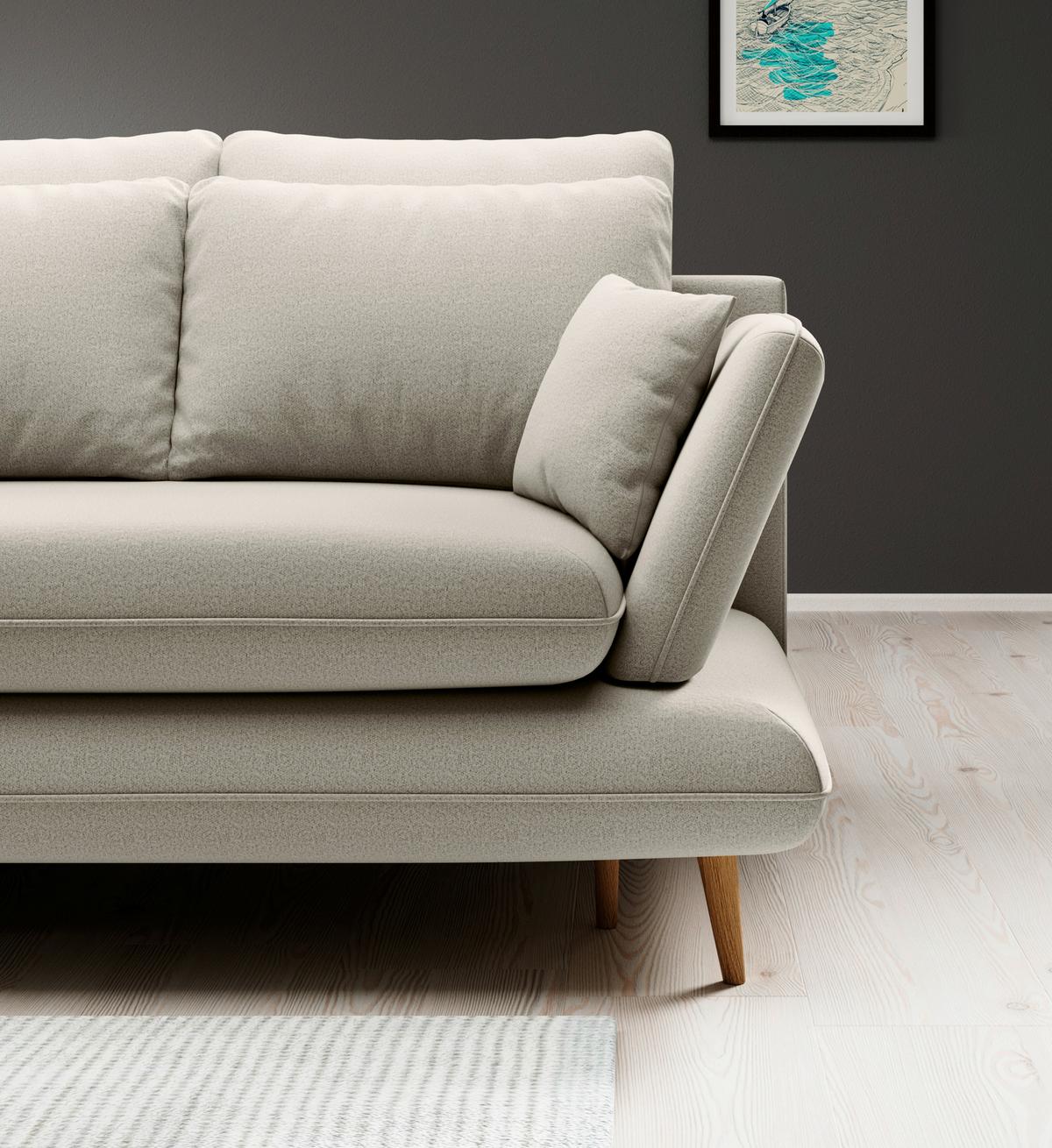 Sedežna Garnitura Monte Z Ležiščem In Predalom - bež/naravne barve, Moderno, tekstil/les (283/181cm) - Premium Living