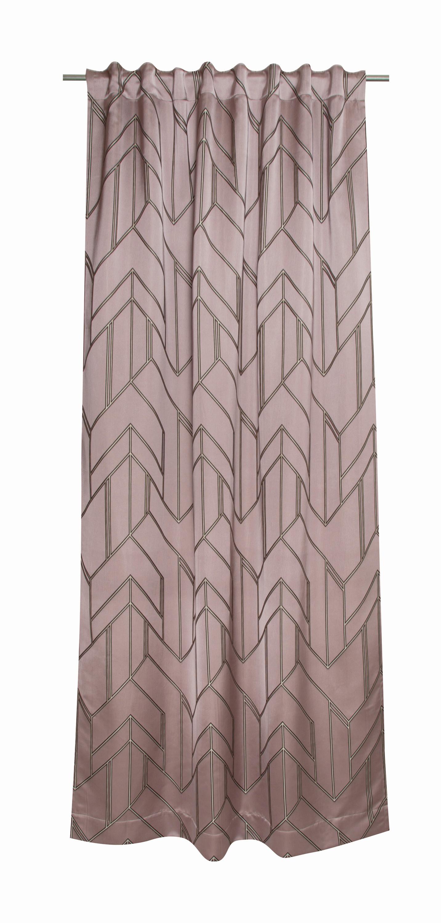 ZASŁONA GOTOWA ELIAN - brudny róż/szary, Basics, tkanina (130/250cm) - Schöner Wohnen