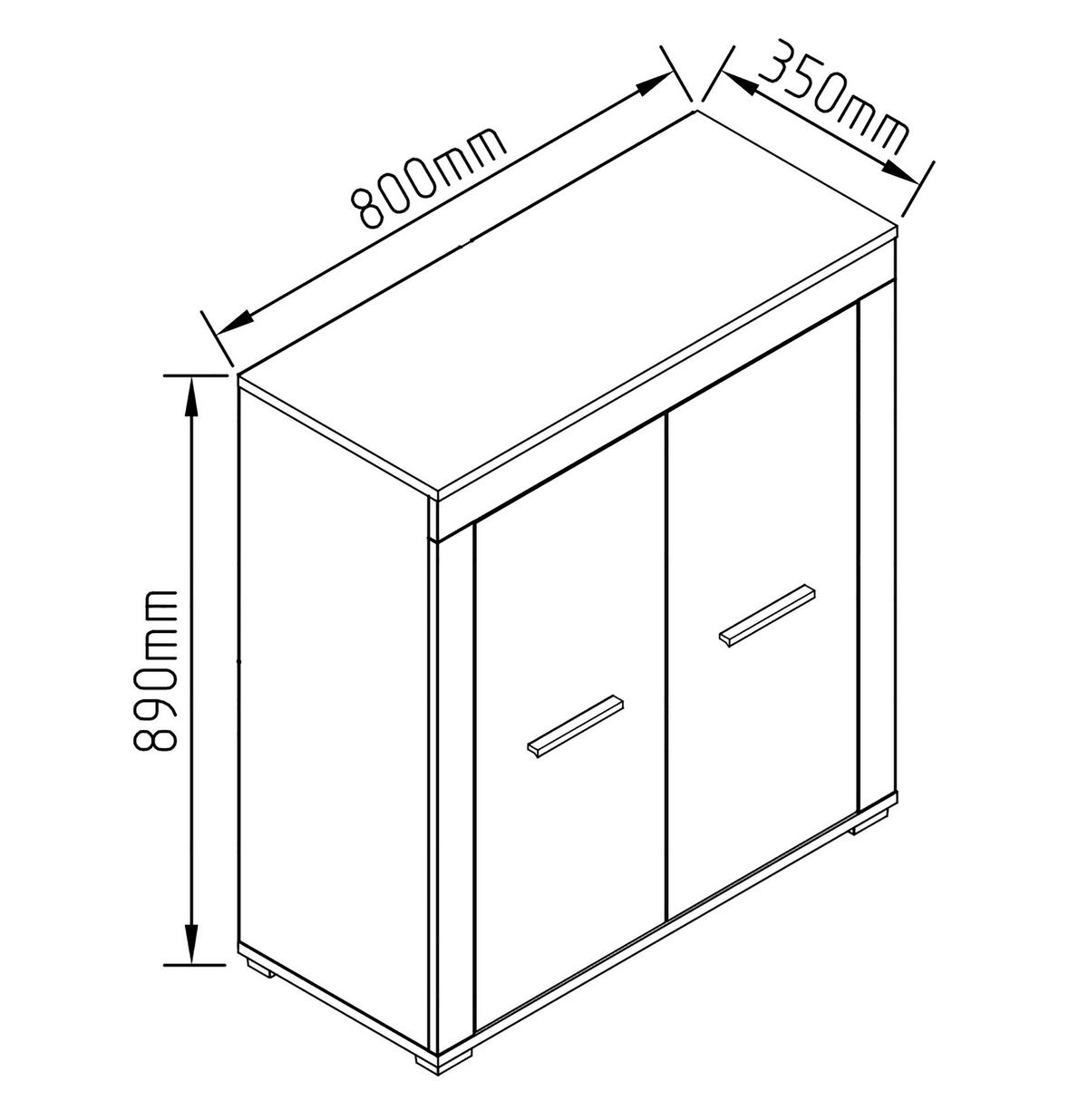 COMMODE USILO KOMMODE - Honigeiche/Weiss, Design, Holzwerkstoff/Kunststoff (80/89/35cm) - MID.YOU