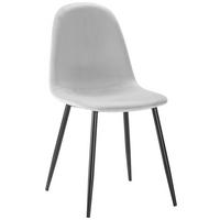 Stuhl Lio Hellgrau Samt Gepolstert - Hellgrau/Schwarz, MODERN, Holz/Textil (43/86/55cm) - Bessagi Home