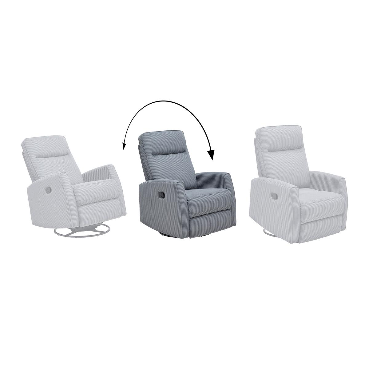 Relaxsessel Melinda Dunkelgrau Cord - Dunkelgrau/Schwarz, KONVENTIONELL, Holz/Kunststoff (76/103/96cm) - Mömax