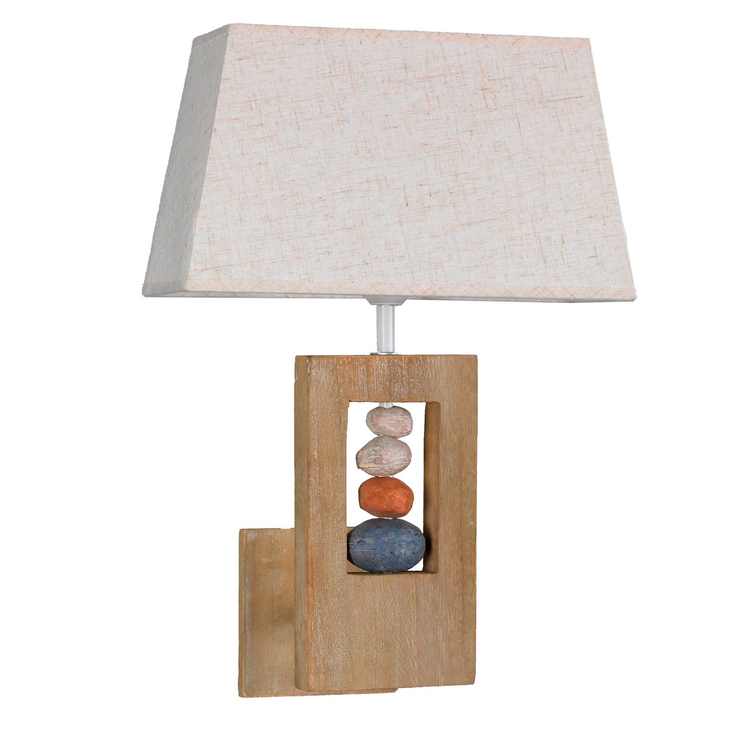Wandleuchte Miriel Beige max. 22 Watt - Beige, Natur, Holz/Textil (30/48/18cm)