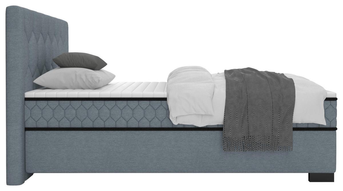 Boxbett Maya D Blau ca. 140x200cm - Blau/Schwarz, KONVENTIONELL, Holz/Holzwerkstoff (140/200cm) - Mömax