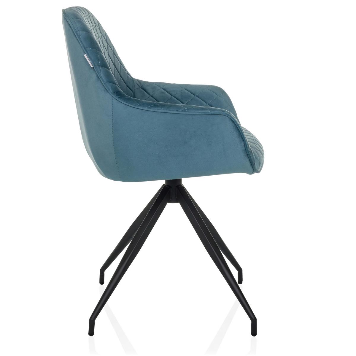 Naslanjač Elverum, Modrosiva - črna/modrosiva, Moderno, kovina/tekstil (58/87/57cm) - MID.YOU