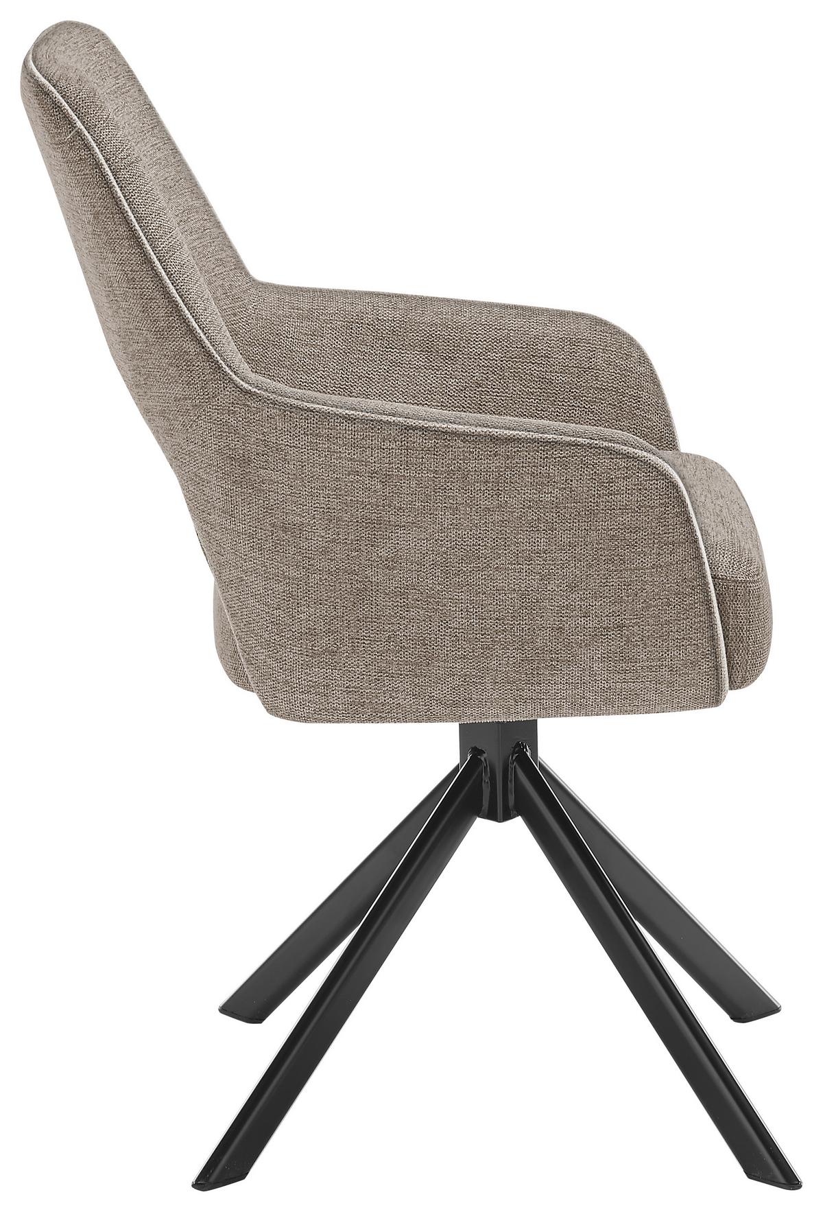 KRZESŁO Z PODŁOKIETNIKAMI WINSTON -MR- - czarny/taupe, Design, metal/tkanina (58/89/62cm) - SetOne by Musterring