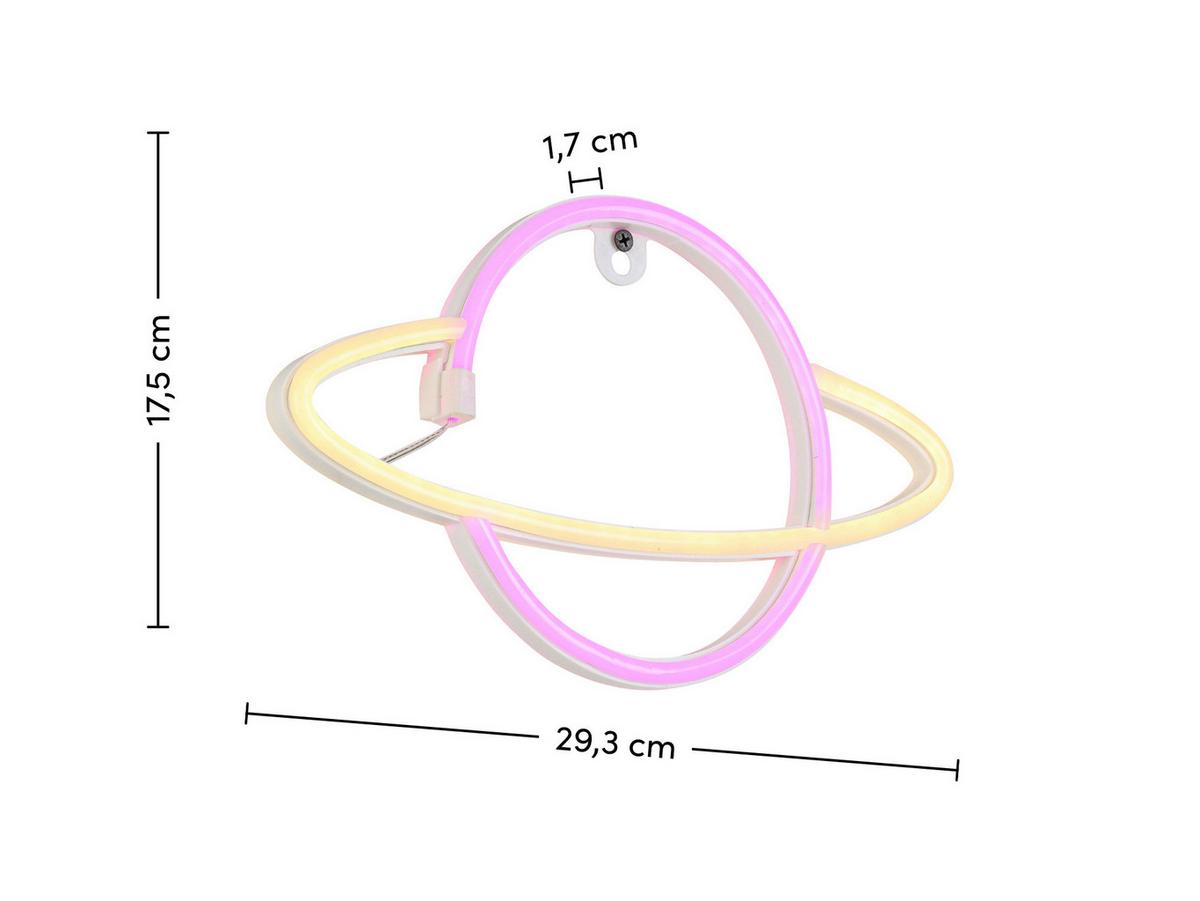 Led Dekorativna Svjetiljka Planeti - bijela/ružičasta, Konvencionalno, plastika (29,3/17,5/1,7cm) - Mömax
