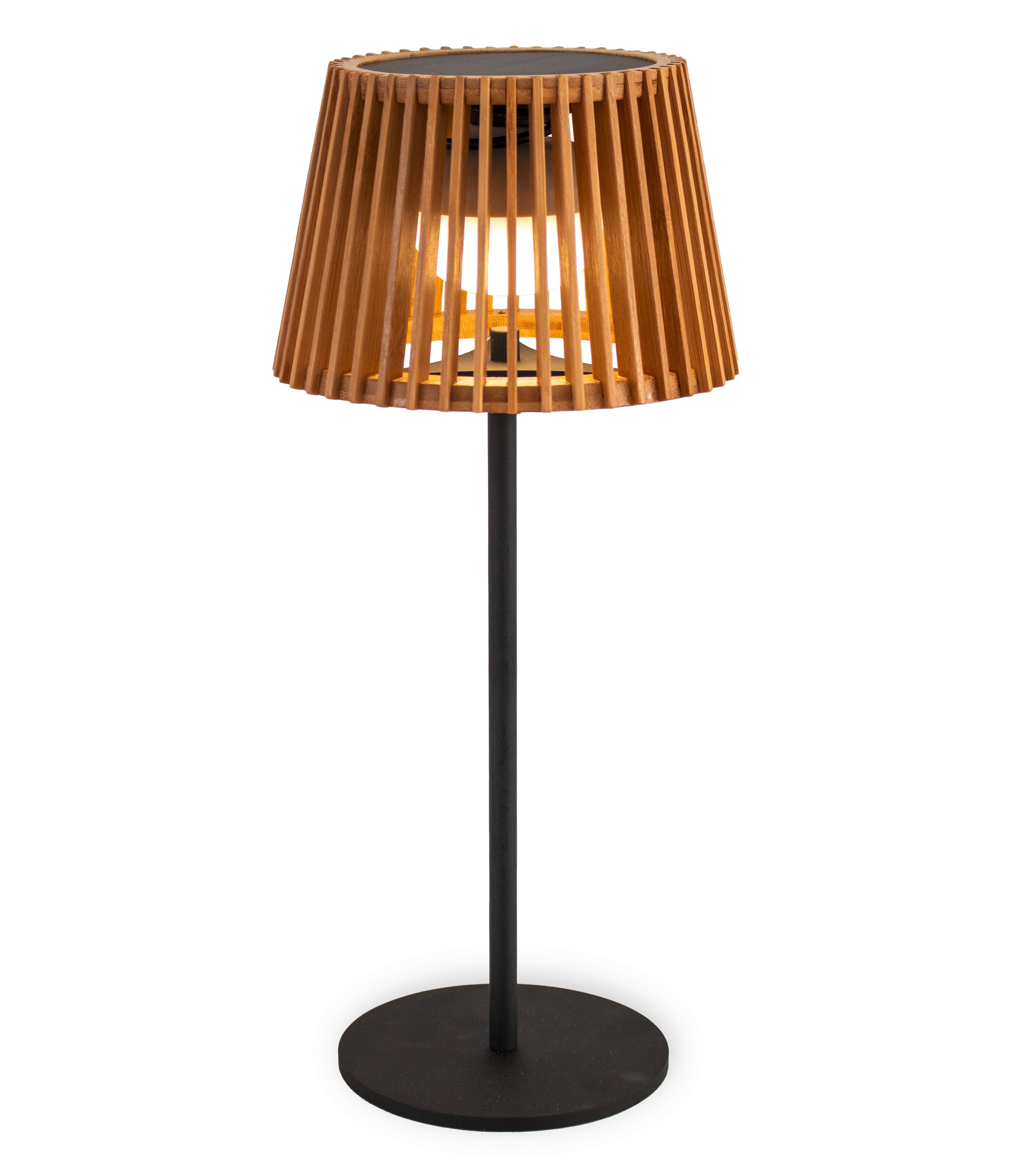 LAMPA STOŁOWA LED OKINAWA LUMOKT036NWSWNW - czarny/brązowy, Natur, materiały naturalne/metal (16/36/16cm) - New Garden