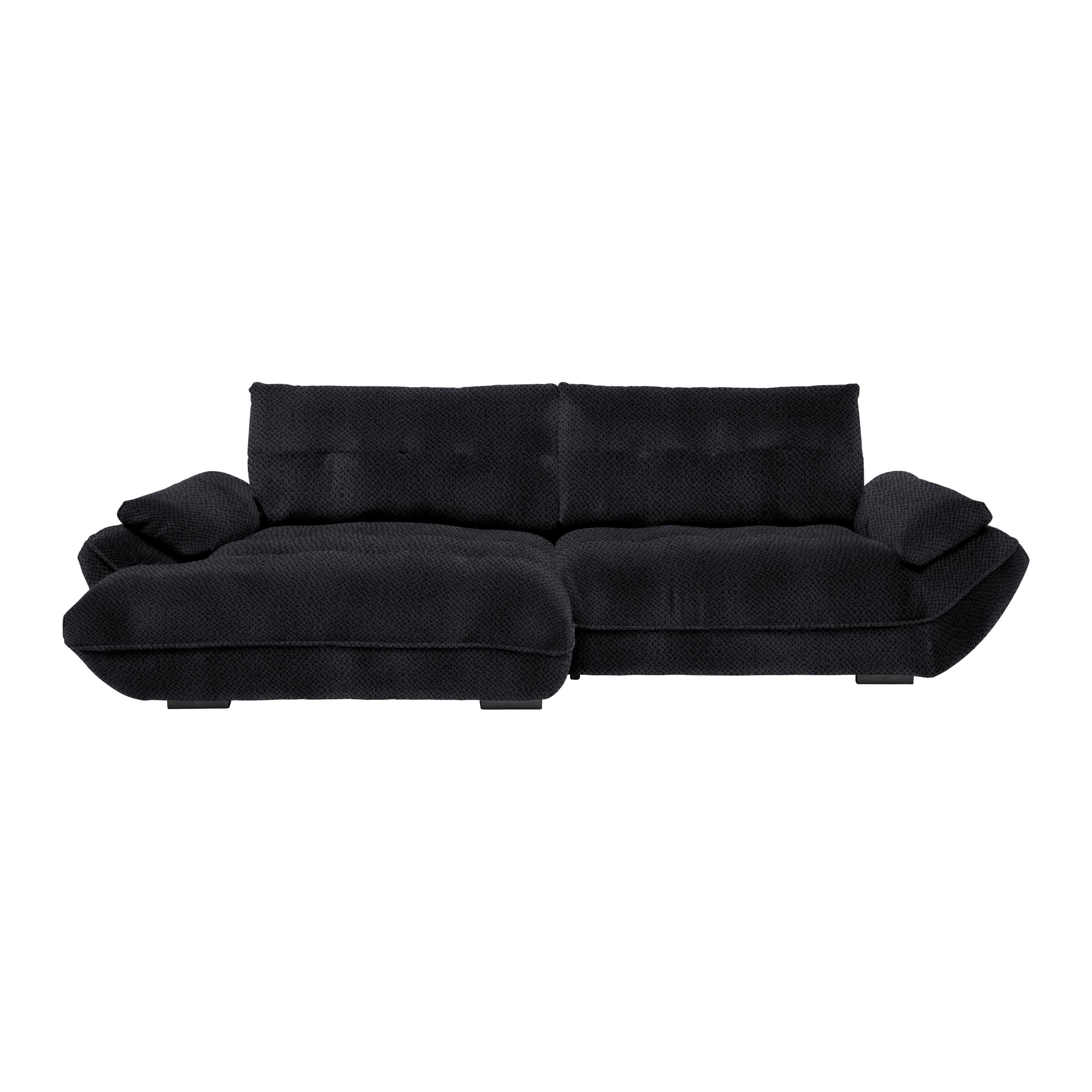 Wohnlandschaft Vivo Dunkelgrau - Dunkelgrau/Schwarz, MODERN, Kunststoff/Textil (179/63/317cm) - Premium Living