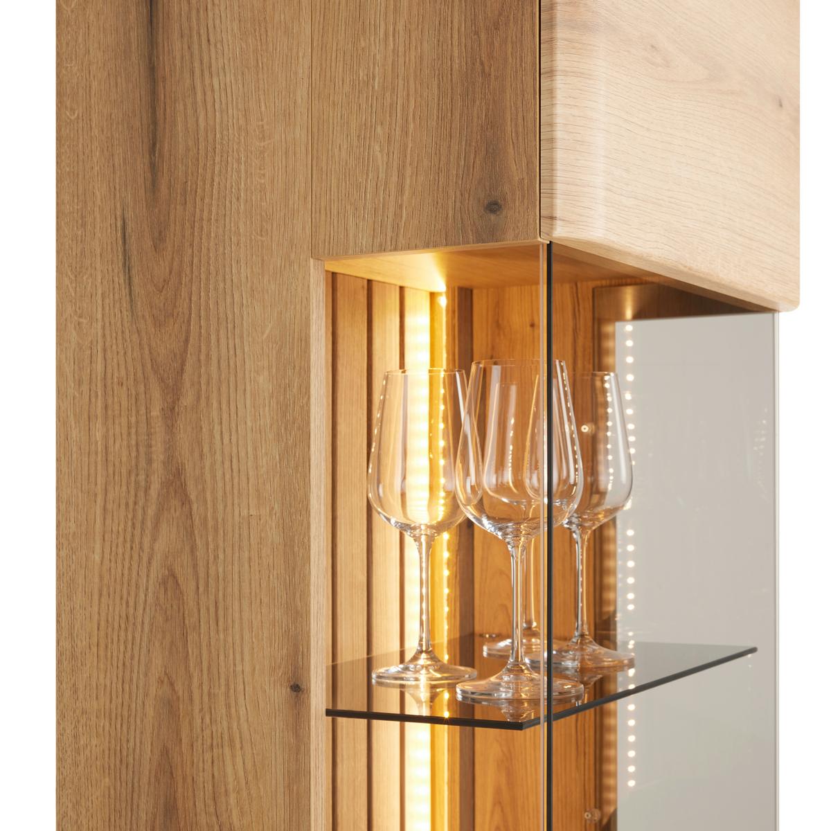 Vitrina Fortuna - antracit, Moderno, kovina/steklo (50/191/38cm) - Premium Living