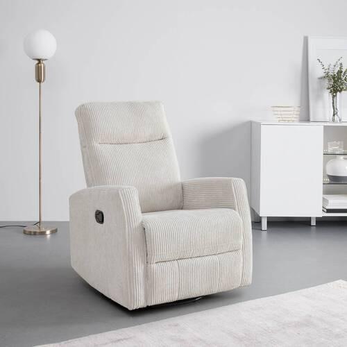 Relax-fotel Melinda - bézs, Modern, textil/fa (76/103/93cm) - Mömax