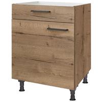 Kochfeldumbauschrank Structura Eiche dunkel - Eiche dunkel/Schwarz, MODERN, Holzwerkstoff/Metall (60/87/56cm) - Nobilia