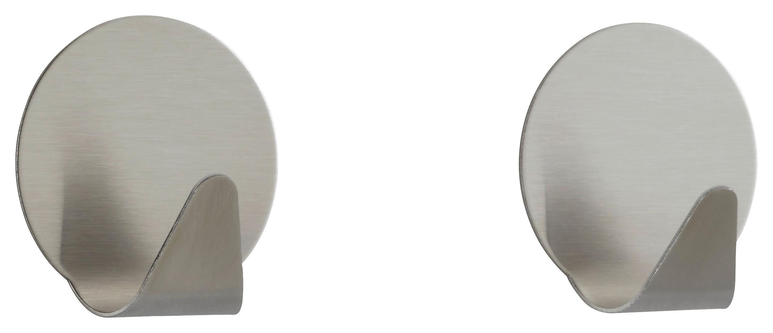 Klebehaken Wenko aus Metall, 2 Stück - Edelstahlfarben, Metall (3,5/3,7/2cm) - Mömax