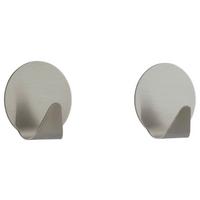 Klebehaken Wenko aus Metall, 2 Stück - Edelstahlfarben, Metall (3,5/3,7/2cm) - Mömax