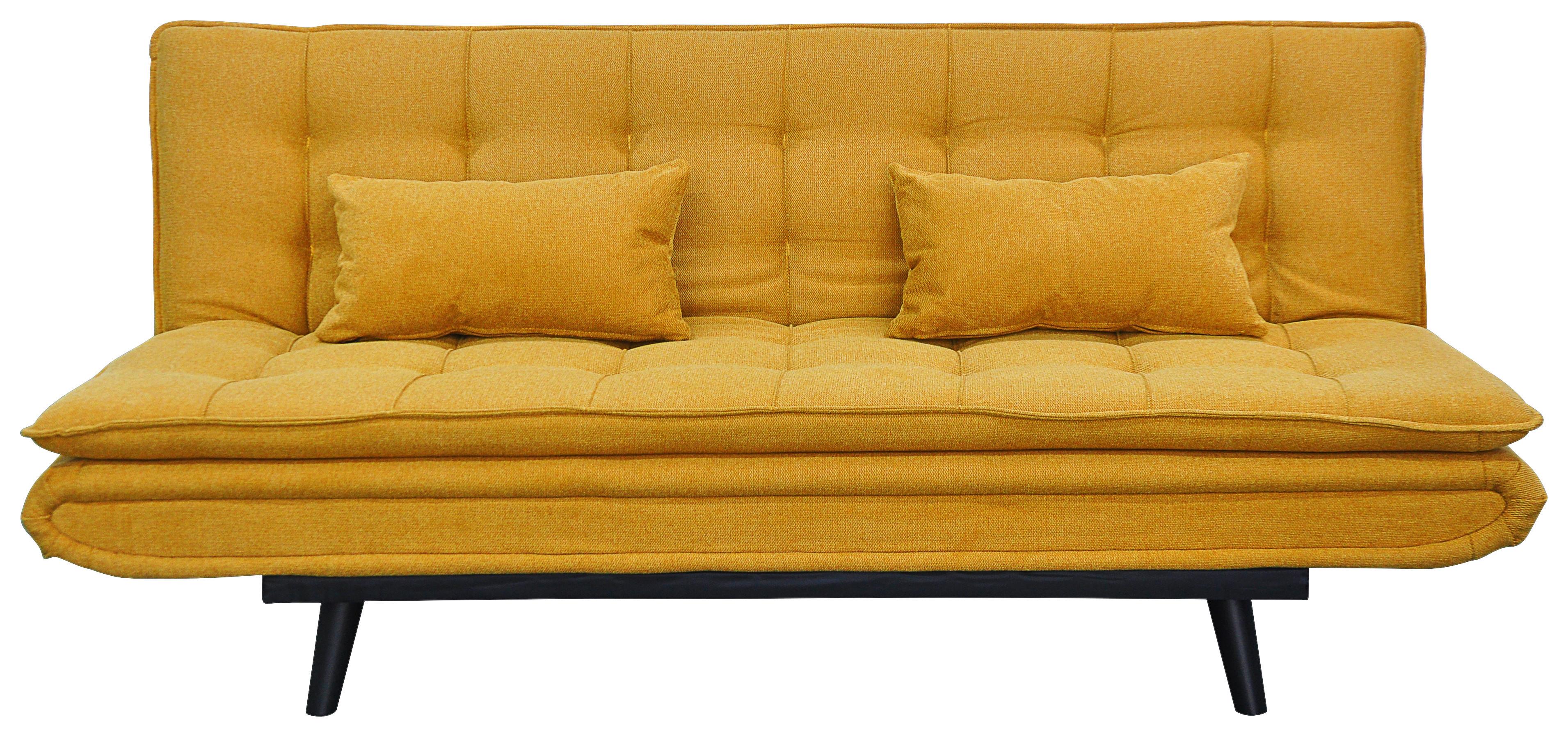Schlafsofa Sun Gelb - Gelb/Schwarz, MODERN, Holz/Textil (190/83/93cm) - Mömax