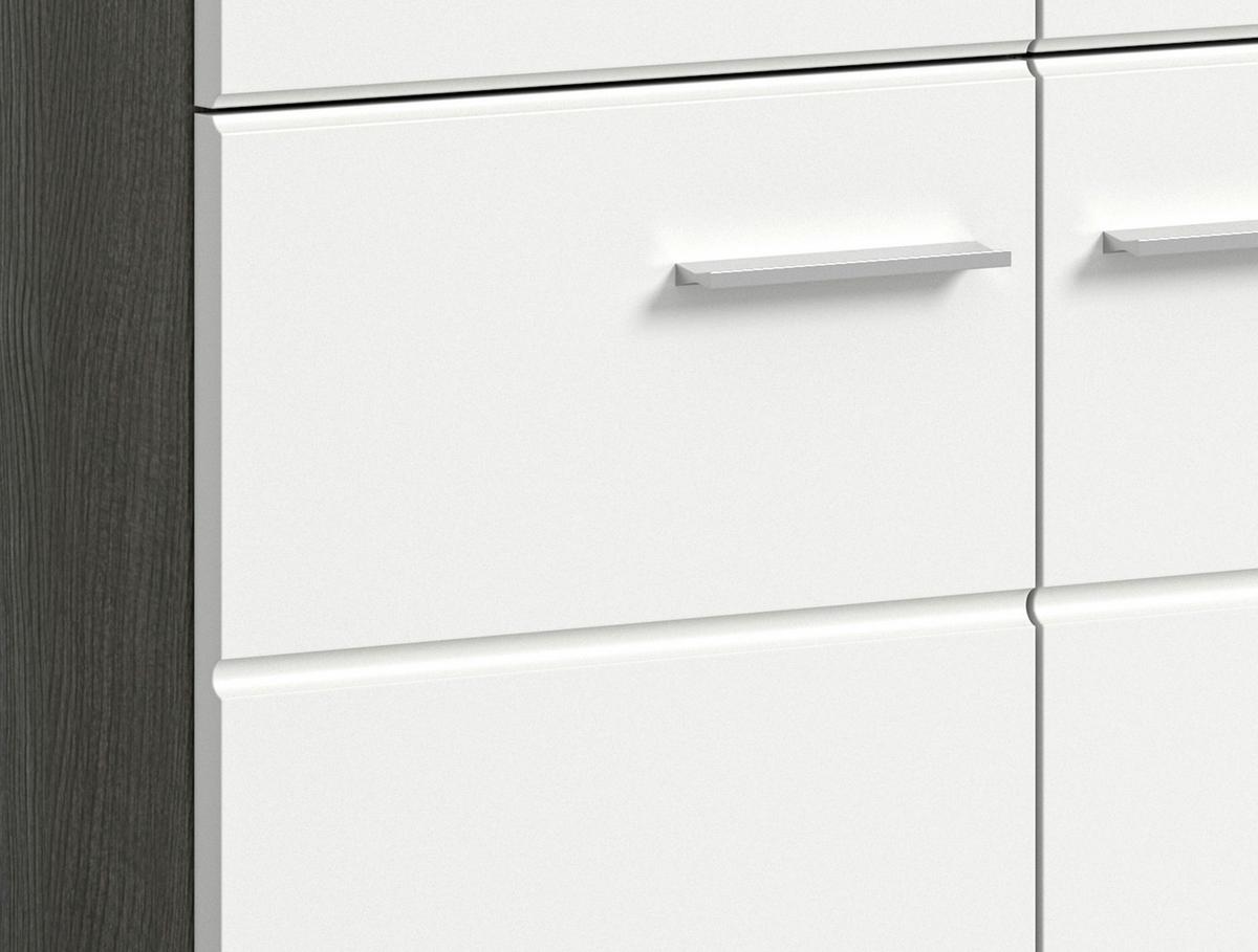 Garderobe Salsa 4-tlg. ca. 175x192x37 cm Weiß/Rauchs. - Weiß Hochglanz, Design, Glas/Holzwerkstoff (175/192/37cm) - MID.YOU