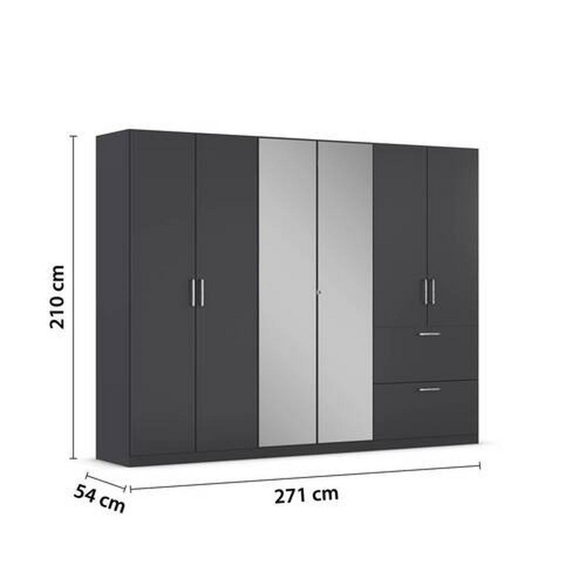 DULAP USI ROTATIVE RADUA - gri, Modern, material pe bază de lemn (271/210/54cm) - Modern Living