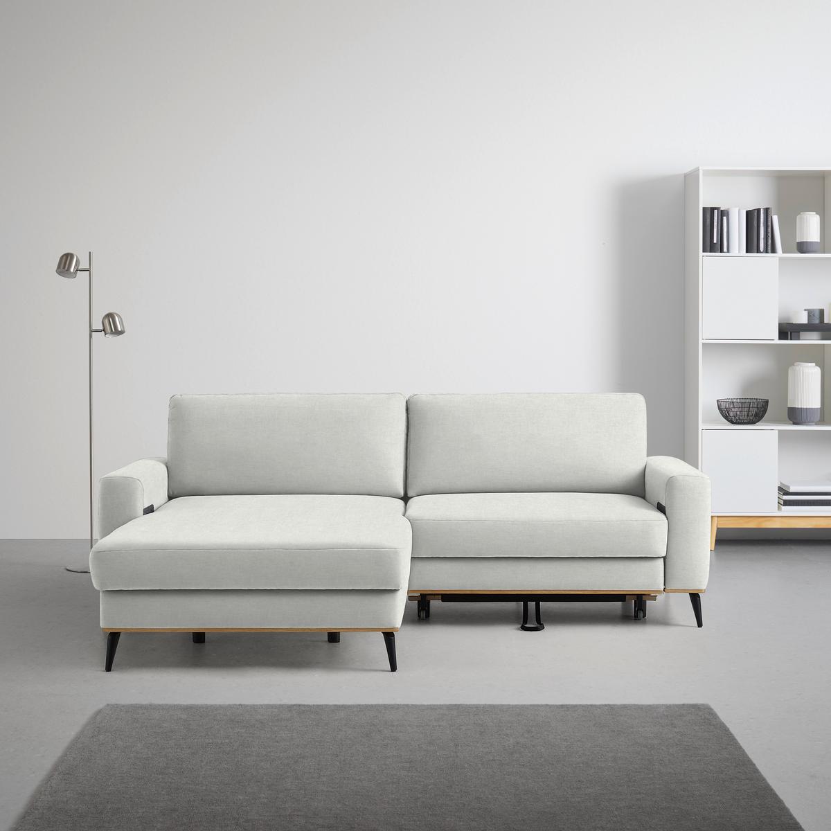 Wohnlandschaft Romeo Creme - Creme/Schwarz, KONVENTIONELL, Textil/Metall (167/87/234cm) - Zandiara