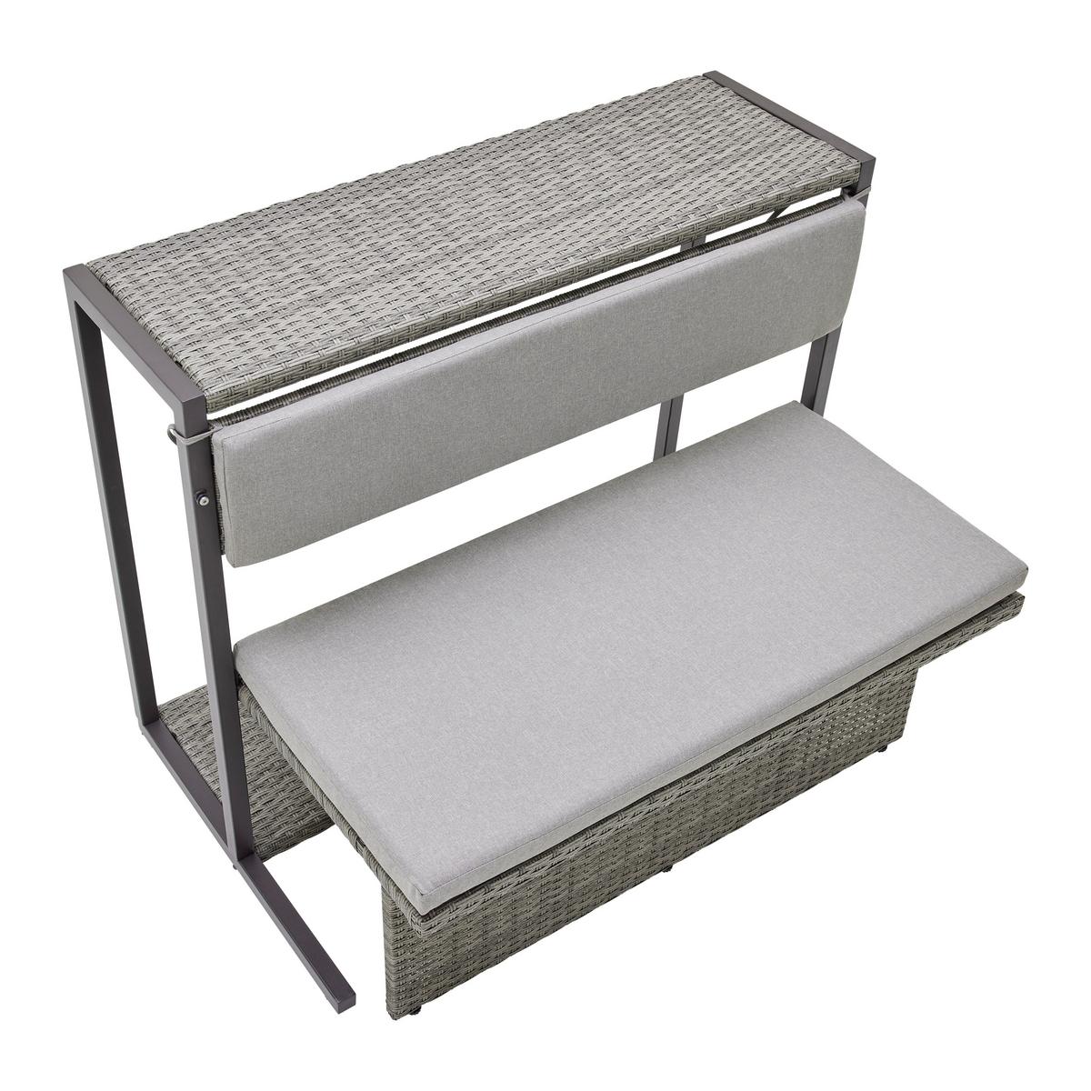 Balkonski Set Mario - sivo-smeđa, Moderno, tekstil/metal (110/86,5/80cm) - Bessagi Garden