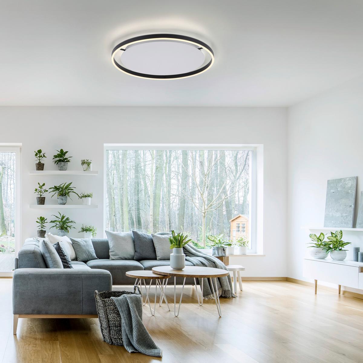 LAMPA SUFITOWA LED 15392-13 RITUS - antracytowy, Design, tworzywo sztuczne/metal (58,5/58,5/5,3cm)