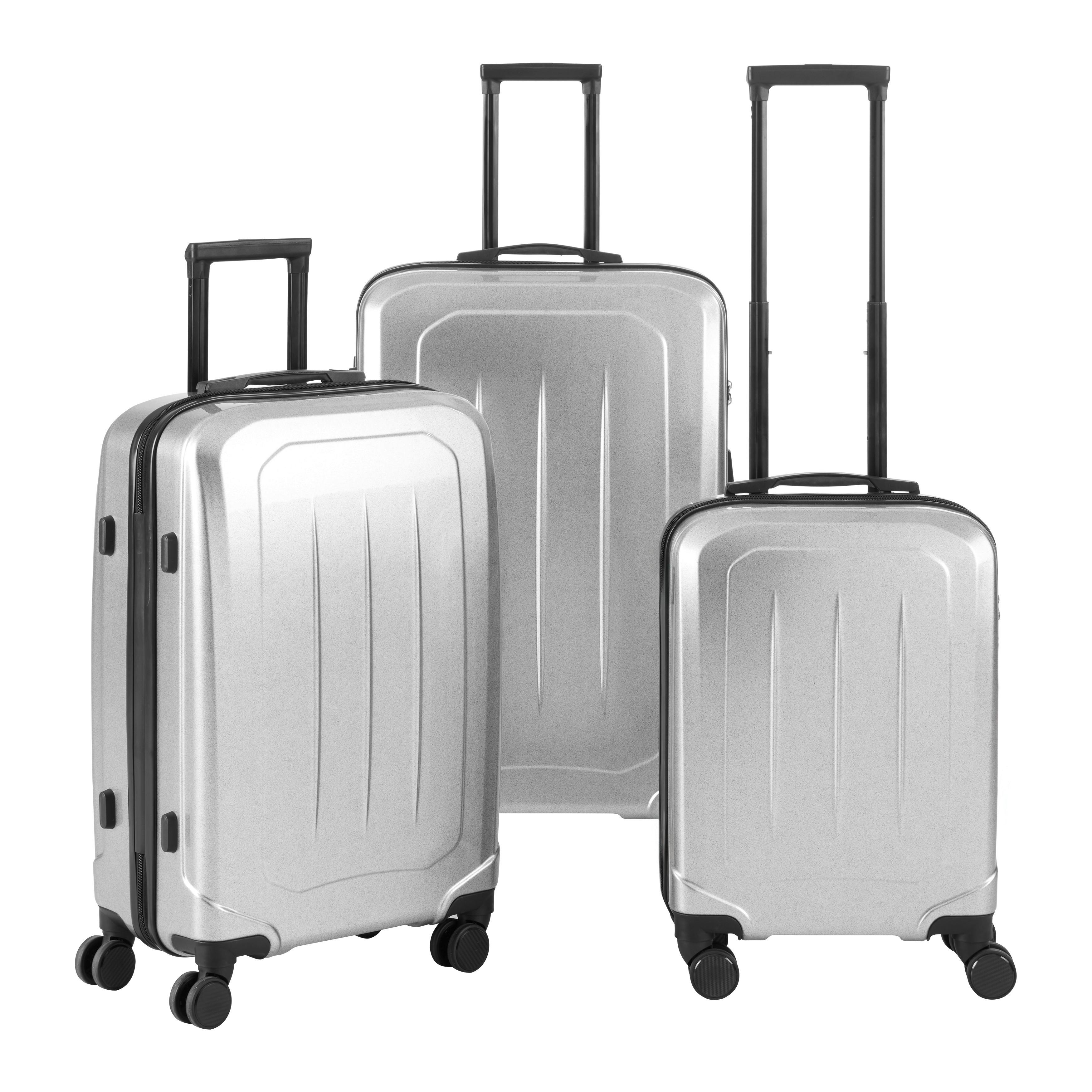 Reisekofferset Tokio Silberfarben, 3-teilig - Silberfarben, KONVENTIONELL, Kunststoff/Textil - Mömax