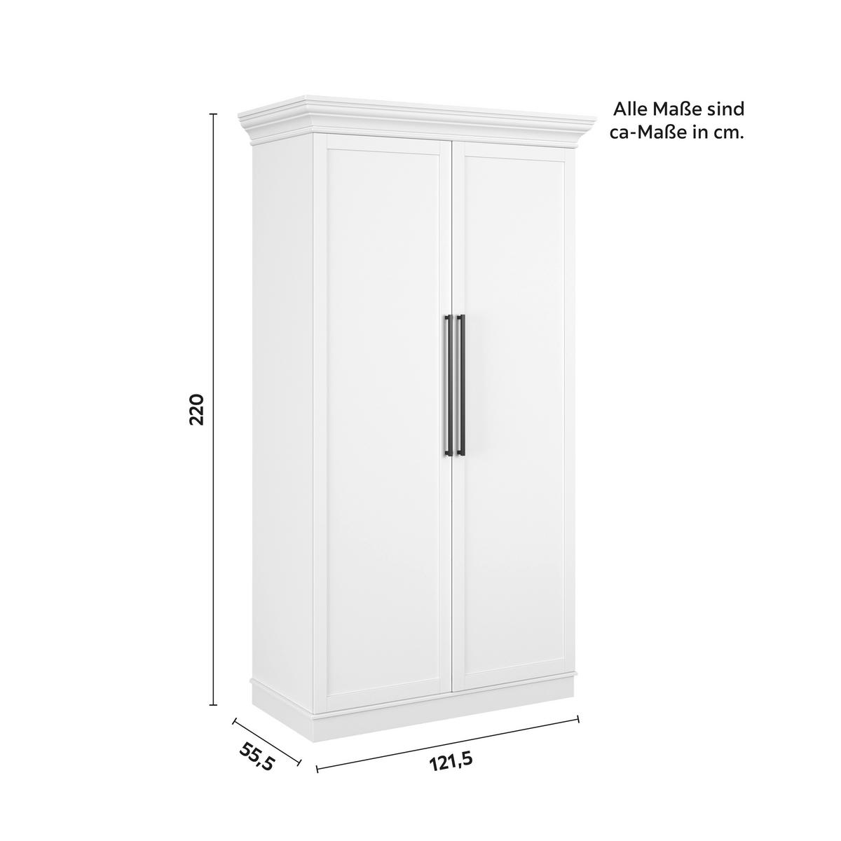 Bufet ALVARO - alb, Modern, material pe bază de lemn (121,5/220/55,5cm) - Bessagi Home