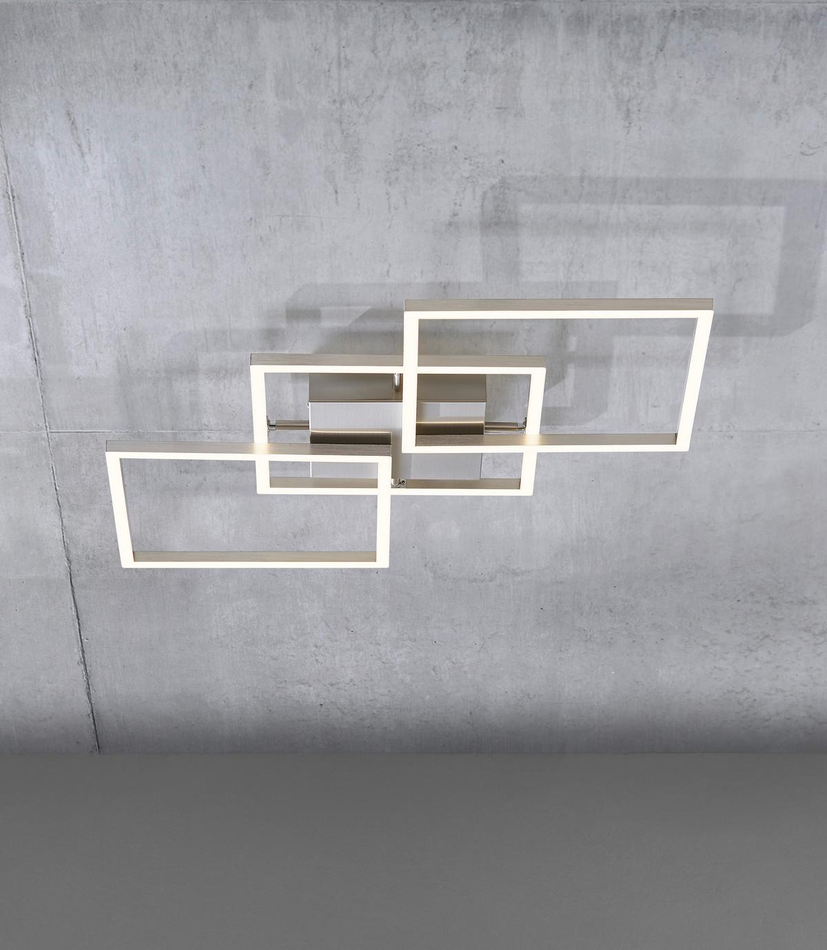 LAMPA SUFITOWA LED GIGA 4 *SBN* - kolor niklowy, Trend, tworzywo sztuczne/metal (75,5/37/6cm) - Novel