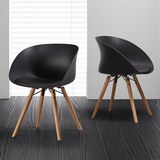 Stuhl Emely - Buchefarben/Schwarz, MODERN, Holz/Kunststoff (56/78/50,5cm) - Modern Living