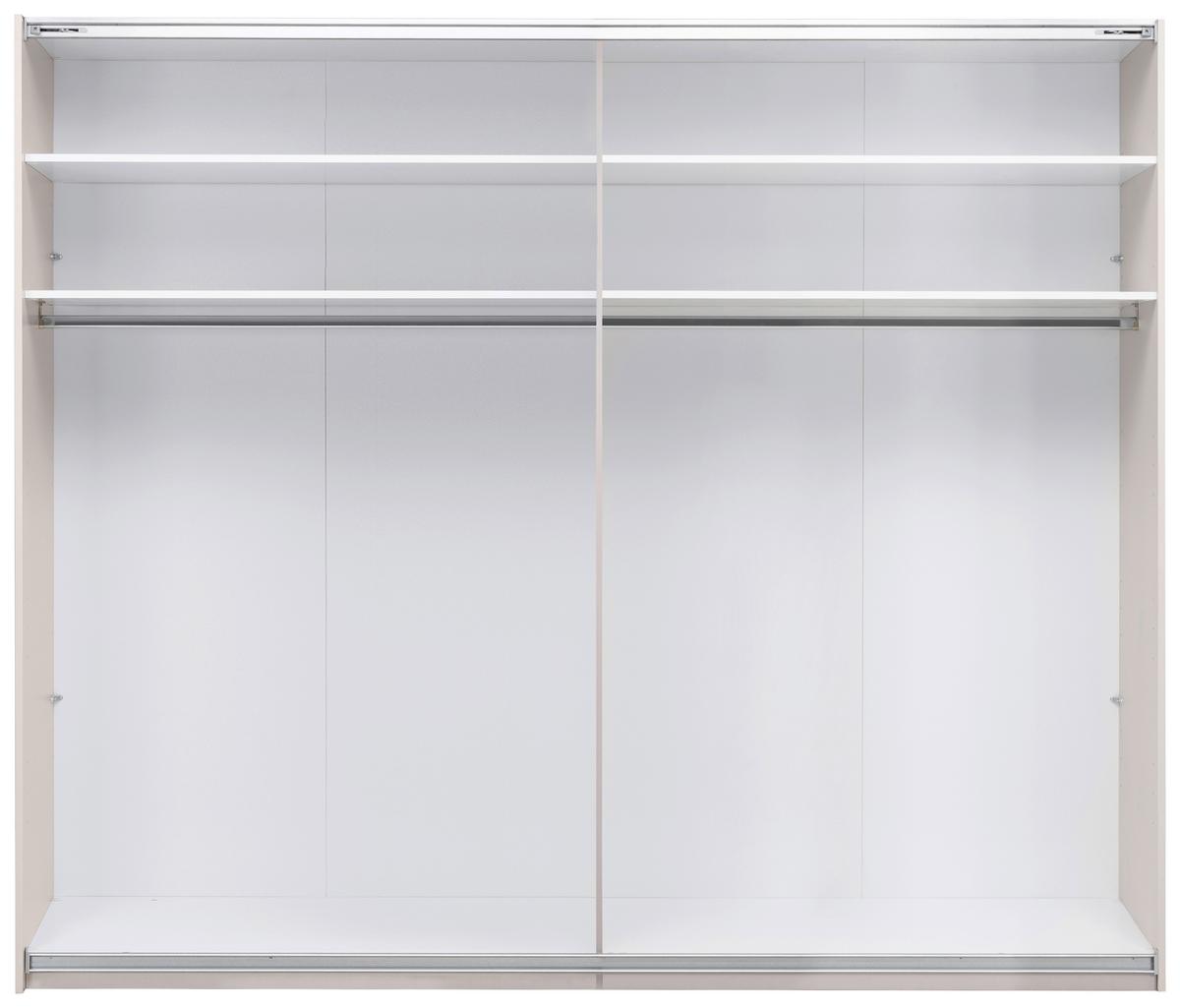 Omara Z Drsnimi Vrati Viva, Bela - bela/barve aluminija, Moderno, kovina/leseni material (250/210/62cm) - P & B