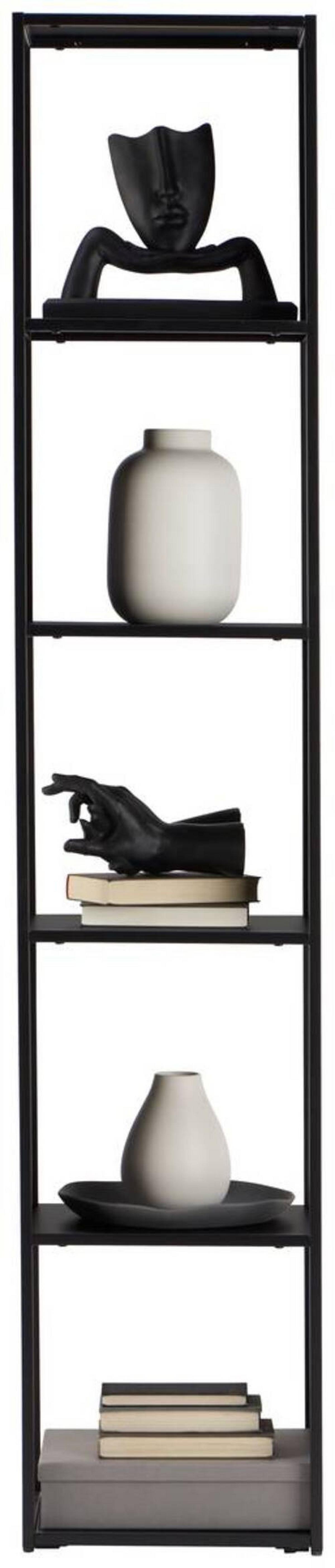 REGAŁ ERIK - czarny, Trend, tworzywo sztuczne/metal (37/188/30cm) - Carryhome