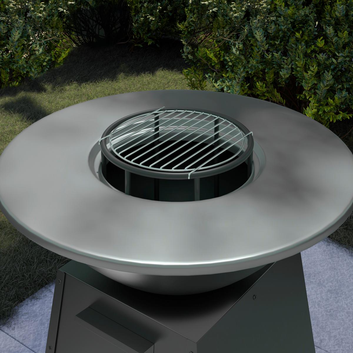 Holzkohlegrill Säule 1 Schwarz - Schwarz, MODERN, Metall (67/67/85cm) - Mömax