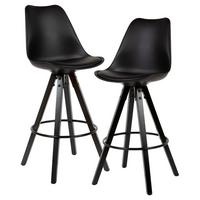 BARHOCKER-SET WOHNLING - Schwarz, MODERN, Holz/Kunststoff (44/113/39cm) - MID.YOU