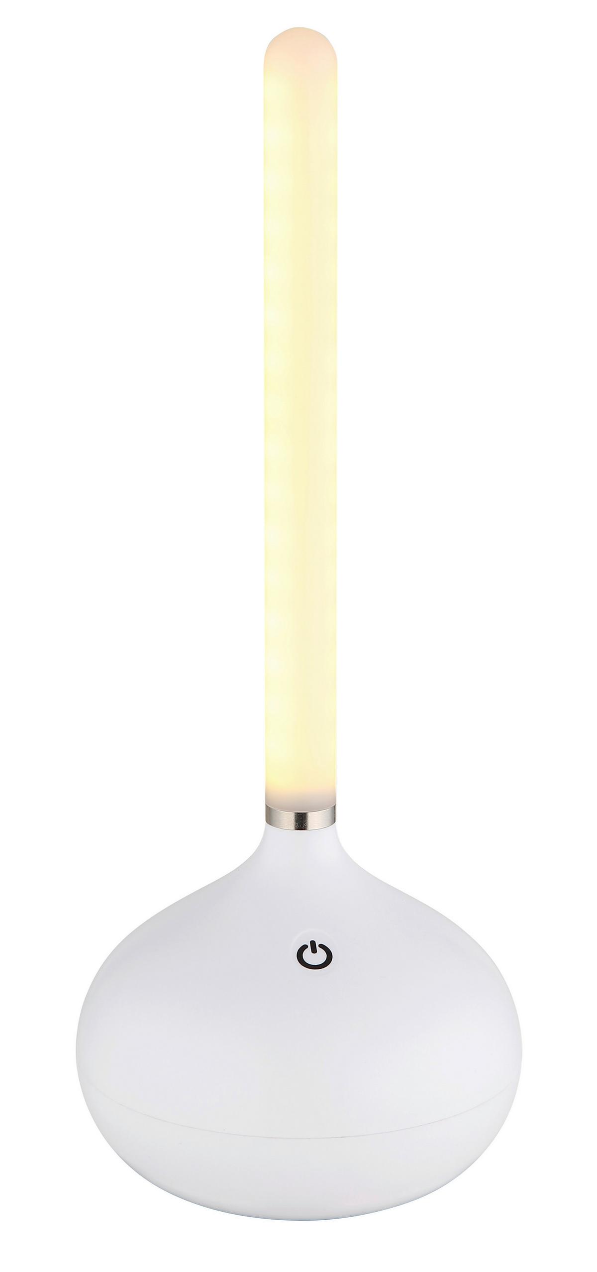 Stolna Punjiva Svjetiljka Turner - bijela/crna, Design, plastika (9,6/24,3cm) - Globo