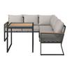 LOUNGESET SONORA - ljusgrå/svart, Modern, metall/glas (181/73/65cm) - Bessagi Garden