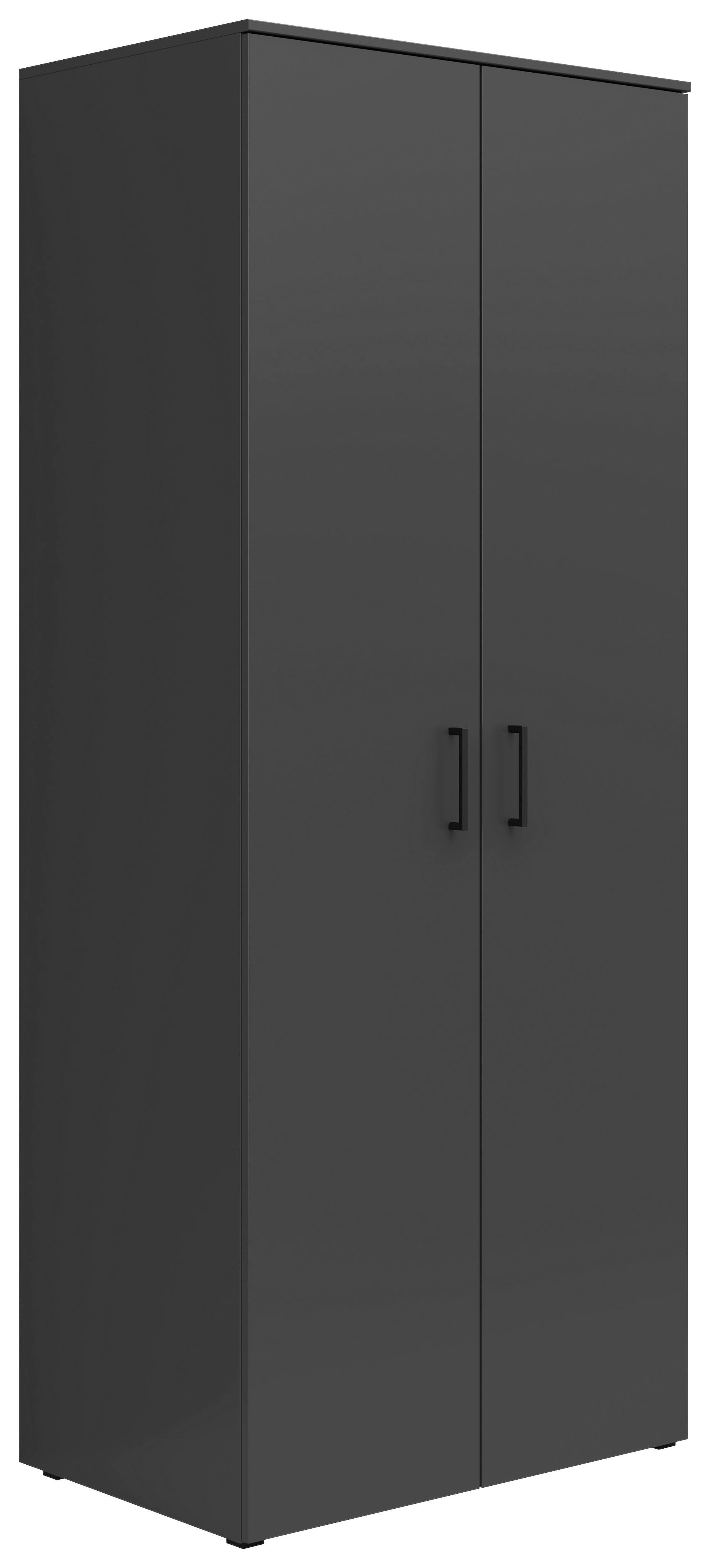 Schrank Multistauraum Grapitfarben - Graphitfarben/Schwarz, MODERN, Holzwerkstoff/Kunststoff (80cm) - Mömax