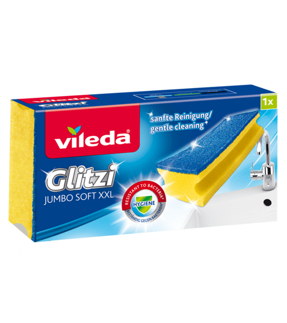 Szivacs Vileda Glitzi Jumbo Soft Xxl - sárga, Konventionell (15/8/4,5cm) - Vileda