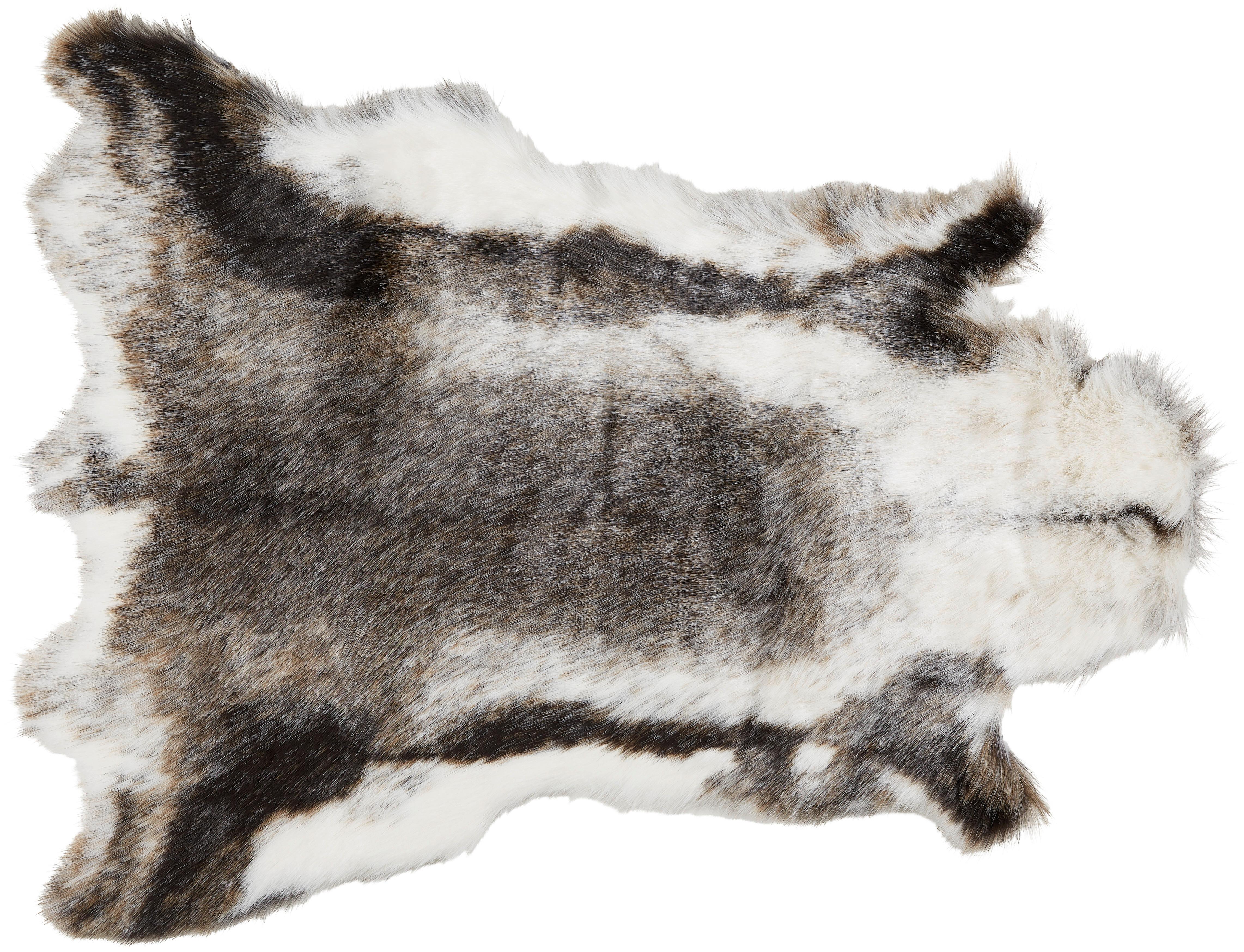 Kunstfell Rudolf in Grau ca. 90x110cm - Grau, MODERN, Textil/Fell (90/110cm) - Modern Living